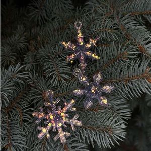 Three-piece Handmade Epoxy Resin Christmas Snowflakes Decoration.